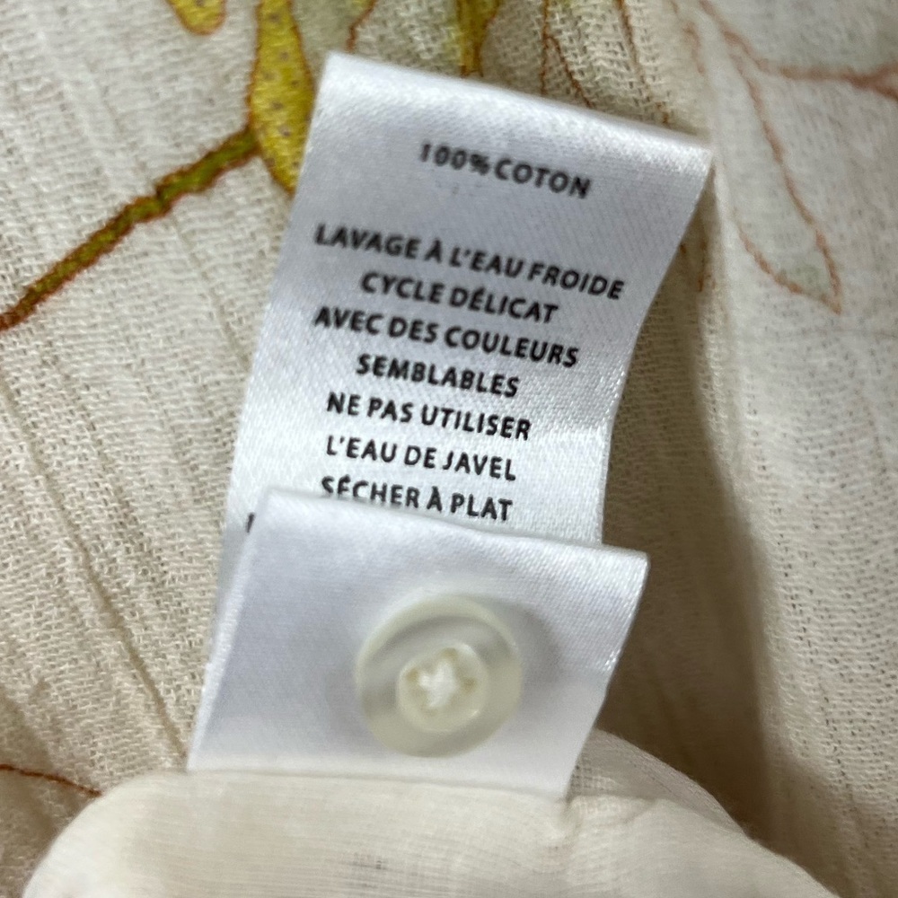 Lilla P Floral Summery Cotton Sleeveless Smocked Mini Dress Ivory Size Small - Picture 6 of 6